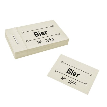 CombiCraft Consumptiebon bier in pastel geel 50x30mm - per 50 bonnen