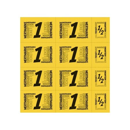 CombiCraft Consumptiekaart met hele en halve consumpties zwarte druk 10 consumpties - per 50 kaarten