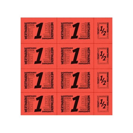 CombiCraft Consumptiekaart met hele en halve consumpties zwarte druk 10 consumpties - per 50 kaarten