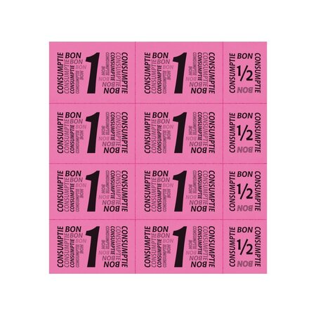 CombiCraft Consumptiekaart met hele en halve consumpties zwarte druk 10 consumpties - per 50 kaarten