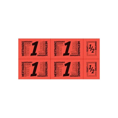 CombiCraft Consumptiekaart met hele en halve consumpties zwarte druk 5 consumpties - per 50 kaarten