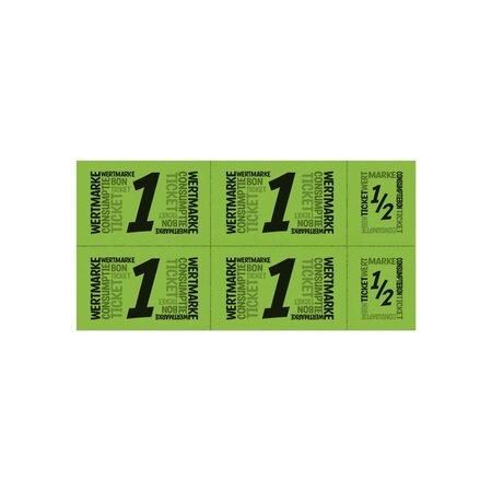 CombiCraft Consumptiekaart met hele en halve consumpties zwarte druk 5 consumpties - per 50 kaarten