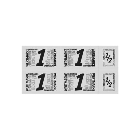 CombiCraft Consumptiekaart met hele en halve consumpties zwarte druk 5 consumpties - per 50 kaarten