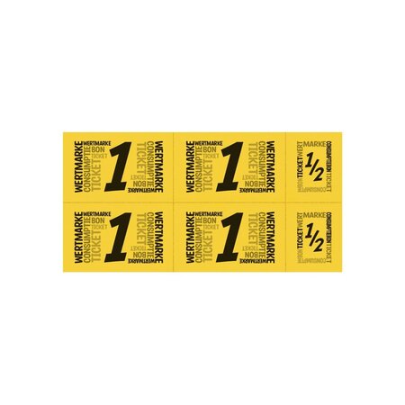 CombiCraft Consumptiekaart met hele en halve consumpties zwarte druk 5 consumpties - per 50 kaarten