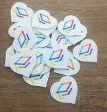 CombiCraft Hartje plastic munten 40x40mm met jouw eigen ontwerp - per 100 stuks