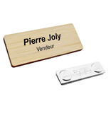 CombiCraft Bamboe naambadge met tekst 72x30mmm met magneet - per 1 stuk
