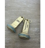 CombiCraft  CASTEL massief Messing Hotelsleutelhanger incl. stootring en S-haak - in verschillende uitvoeringen leverbaar