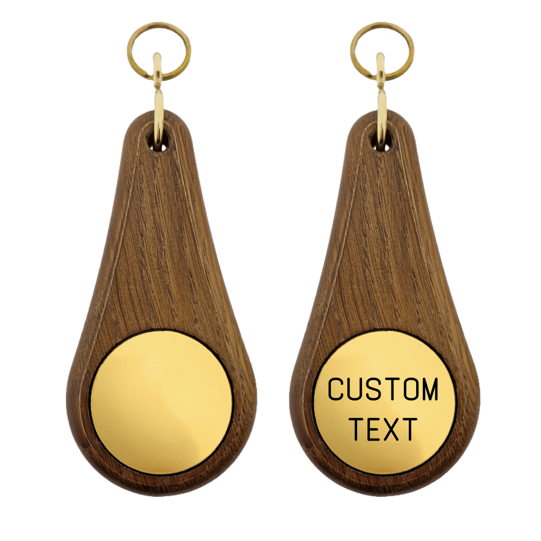 CombiCraft Houten hotel sleutelhanger Oaky Drop donkerbruin blanco of met gravering - per 1 stuk