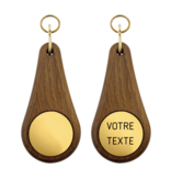 CombiCraft Houten hotel sleutelhanger Oaky Drop donkerbruin blanco of met gravering - per 1 stuk