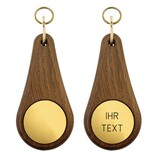 CombiCraft Houten hotel sleutelhanger Oaky Drop donkerbruin blanco of met gravering - per 1 stuk