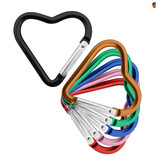 CombiCraft Karabijnhaak hart kleurenmix 44x43mm aluminium - per set van 6 kleuren