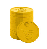 CombiCraft Plastic winkelwagenmunten €0,50 formaat met gat - per 100 stuks