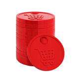 CombiCraft Plastic winkelwagenmunten €0,50 formaat met gat - per 100 stuks