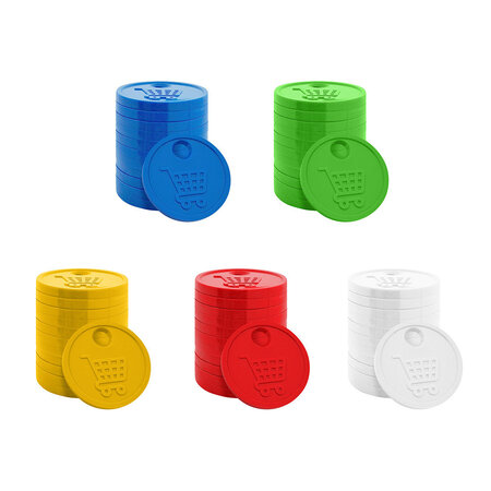 CombiCraft Plastic winkelwagenmunten €0,50 formaat met gat - per 100 stuks