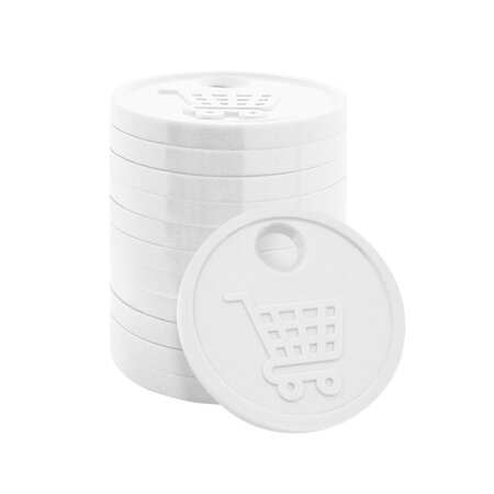 CombiCraft Plastic winkelwagenmunten €0,50 formaat met gat - per 100 stuks