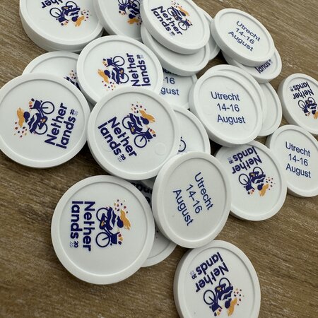 CombiCraft Plastic winkelwagenmunten € 1 bedrukken met eigen ontwerp - per 100 stuks