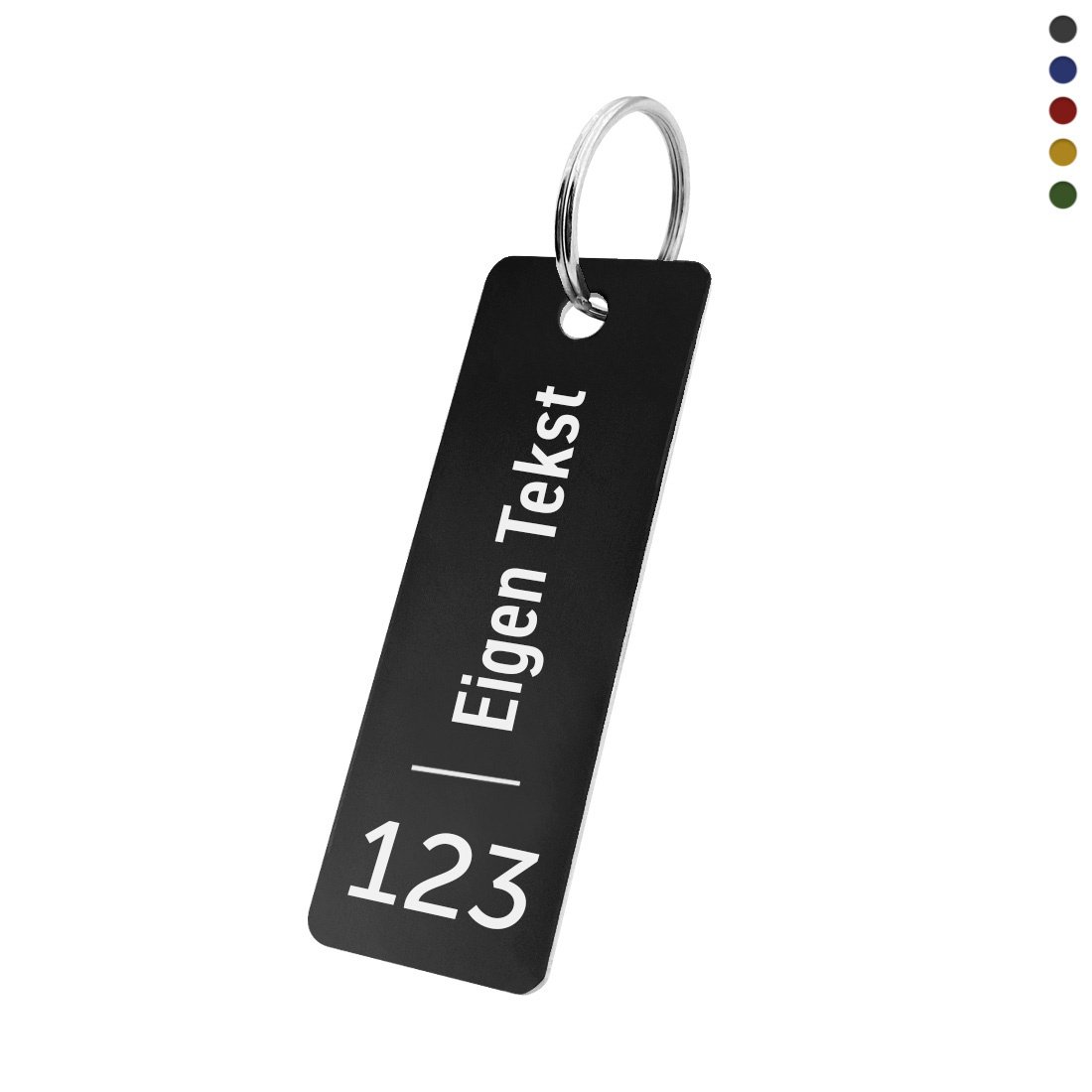CombiCraft Aluminium sleutellabel 70x25mm met tekst en nummer - per stuk