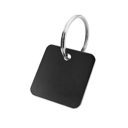 CombiCraft Blanco aluminium sleutellabel 30x30mm vierkant zwart - per stuk