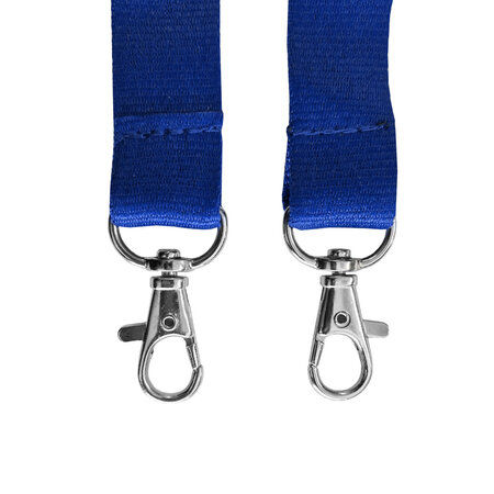 Blanco keycord of lanyard met bevestigingsclips blauw - per stuk