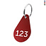CombiCraft Aluminium sleutellabel 45x29mm met nummer druppel - per stuk