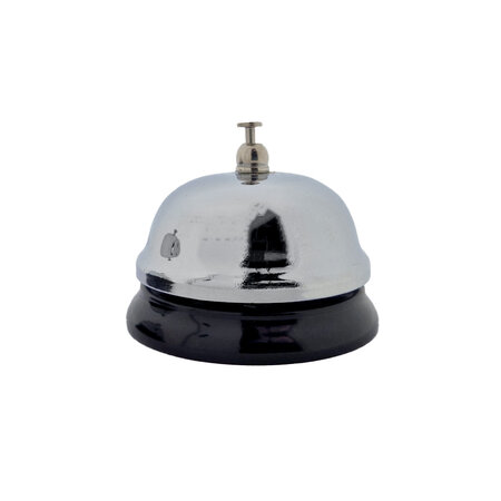 Verchroomde receptiebel op metalen sokkel Ø60mm - per stuk