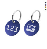 CombiCraft Aluminium sleutellabel met dubbelzijdige gravering van nummer en logo  - per stuk
