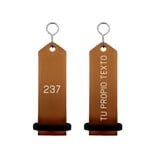 CombiCraft Bumerang aluminium hotel sleutelhanger in brons met witte gravering 30x100 mm