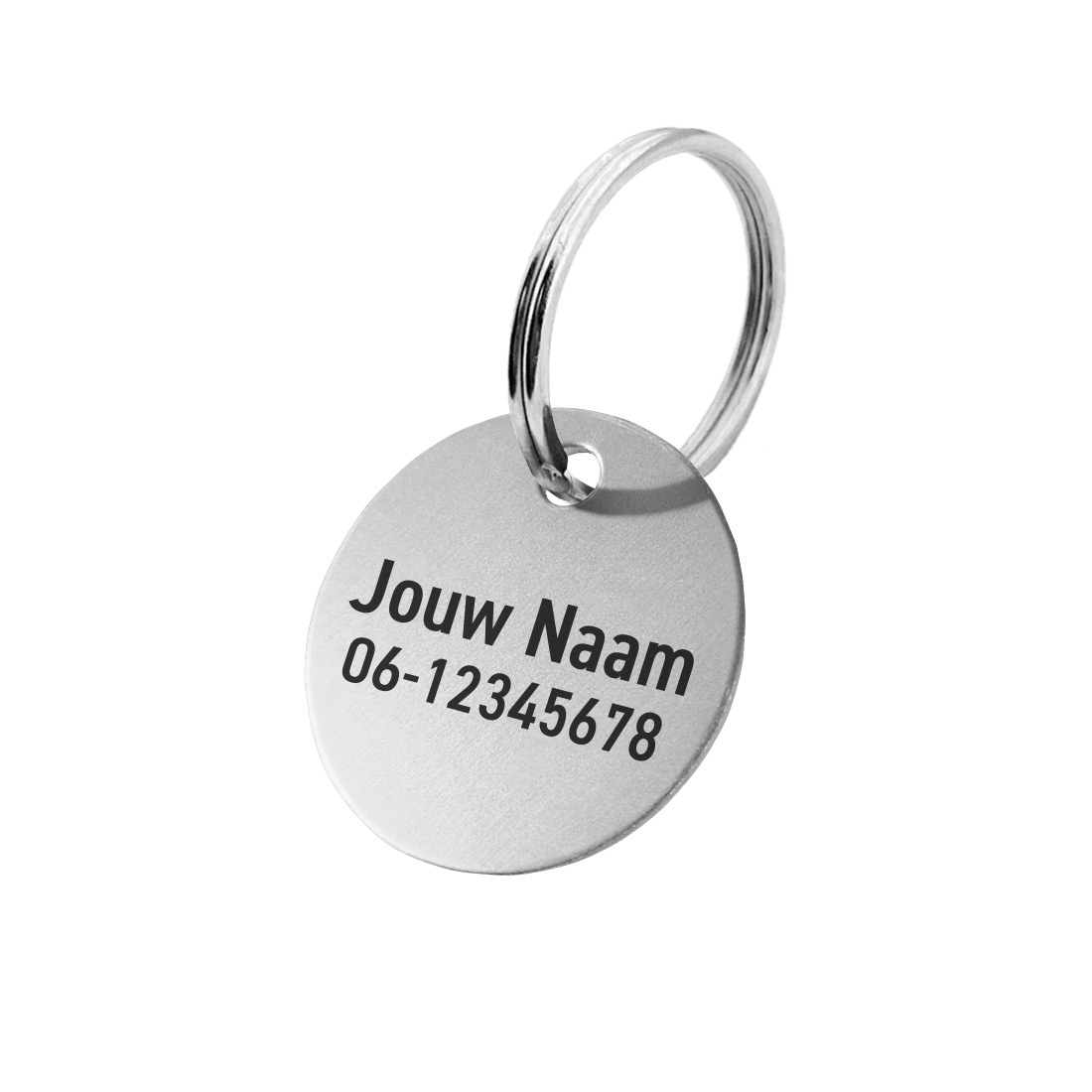 CombiCraft Aluminium sleutellabel met naam en telefoonnummer zilverkleurig - per stuk