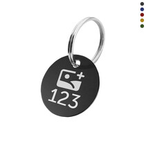 Aluminium sleutellabel met nummer en logo