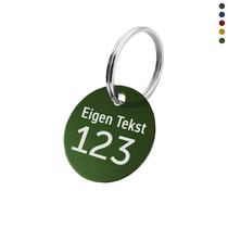 Aluminium sleutellabel met tekst en nummer