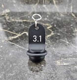 CombiCraft Mini Classic aluminium hotelsleutelhanger in zwart met zilveren gravering