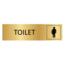 Goud aluminium deurbordje Toilet met genderneutraal symbool 165x45mm - per 1 stuk