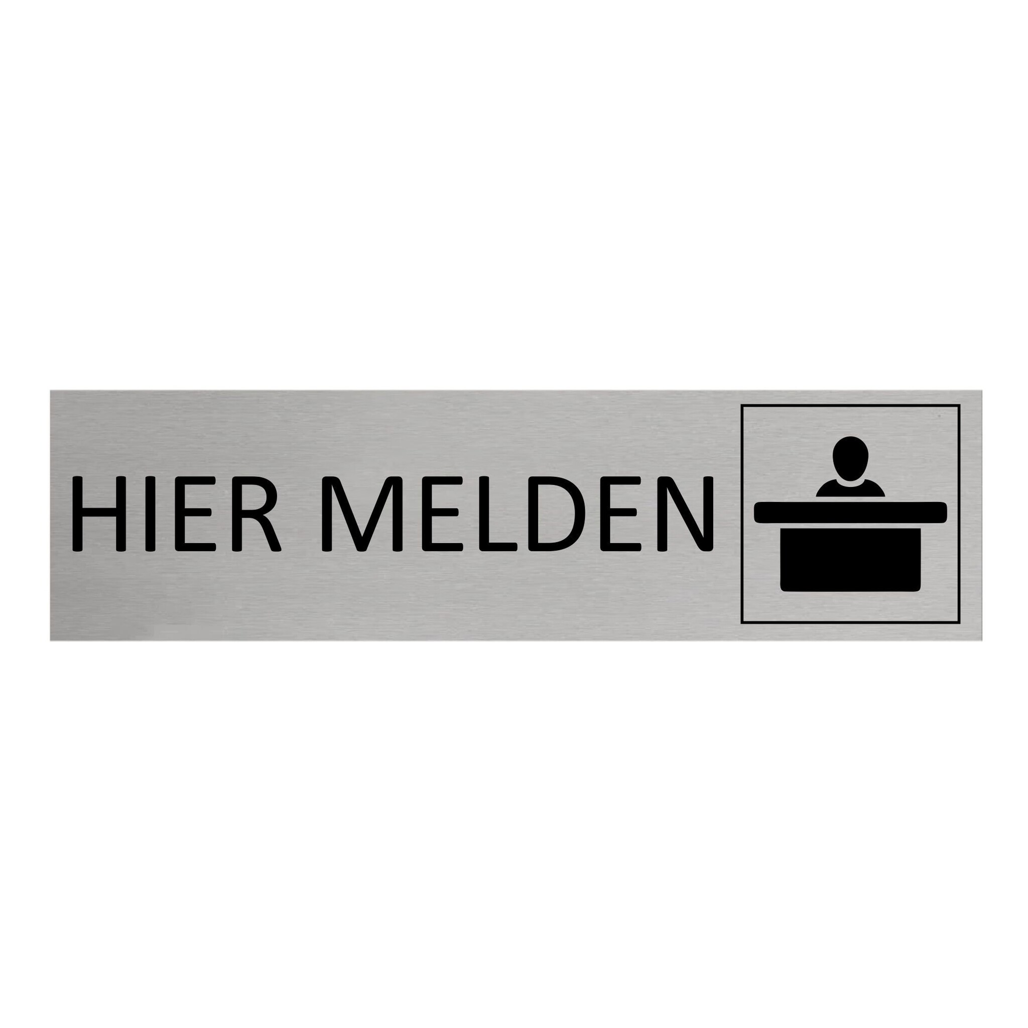 CombiCraft Aluminium deurbordje Hier melden 165 x 45 mm - per 1 stuk