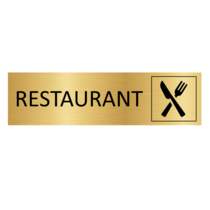 Goud aluminium deurbordje Restaurant