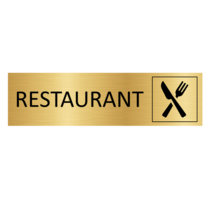 Goud aluminium deurbordje Restaurant