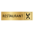 Goud aluminium deurbordje Restaurant