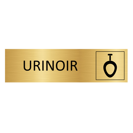 Goud aluminium deurbordje Urinoir 165x45mm - per 1 stuk