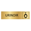 Goud aluminium deurbordje Urinoir 165x45mm - per 1 stuk