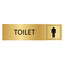 Goud aluminium deurbordje Toilet met man symbool 165x45mm - per 1 stuk