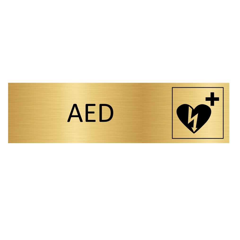 CombiCraft Goud aluminium deurbordje AED 165x45mm - per 1 stuk