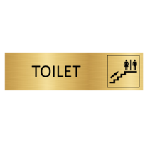 Goud aluminium deurbordje Toiletten boven