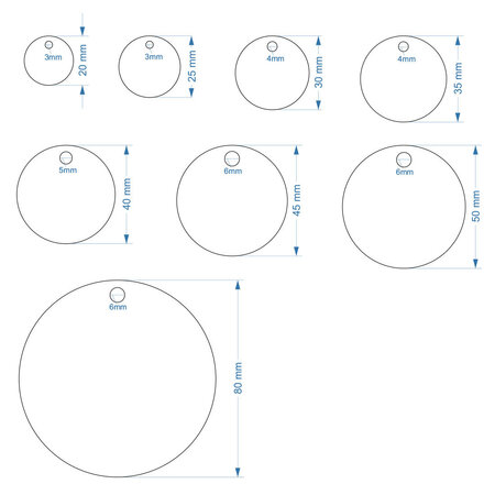 CombiCraft RVS sleutellabels met tekstgravering - per 1 stuk