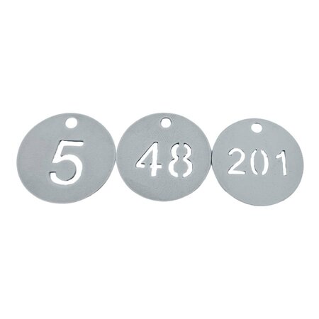 CombiCraft RVS sleutellabels Ø30 mm uitgespaard getal - per set