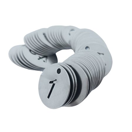 CombiCraft RVS sleutellabels Ø30 mm uitgespaard getal - per set