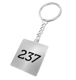 CombiCraft RVS sleutelhanger vierkant met nummer - per 1 stuk
