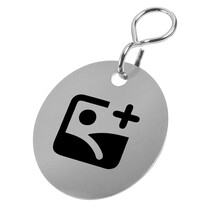 RVS sleutellabel Ø30mm actiemodel met logo