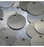 CombiCraft Aluminium sleutellabel Ø30mm met ingeslagen cijfer - per stuk