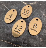 CombiCraft Genummerde Kunststof Sleutelhangers & Sleutellabel Staand Ovaal met nummer en tekst