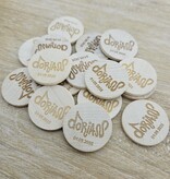 CombiCraft Houten munten met eigen gravering Ø29mm - per 100 stuks