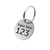 Aluminium sleutellabel met tekst en nummer - per stuk
